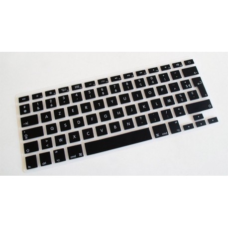 Protection clavier noir azerty Macbook 13/15/17 unibody Rétina